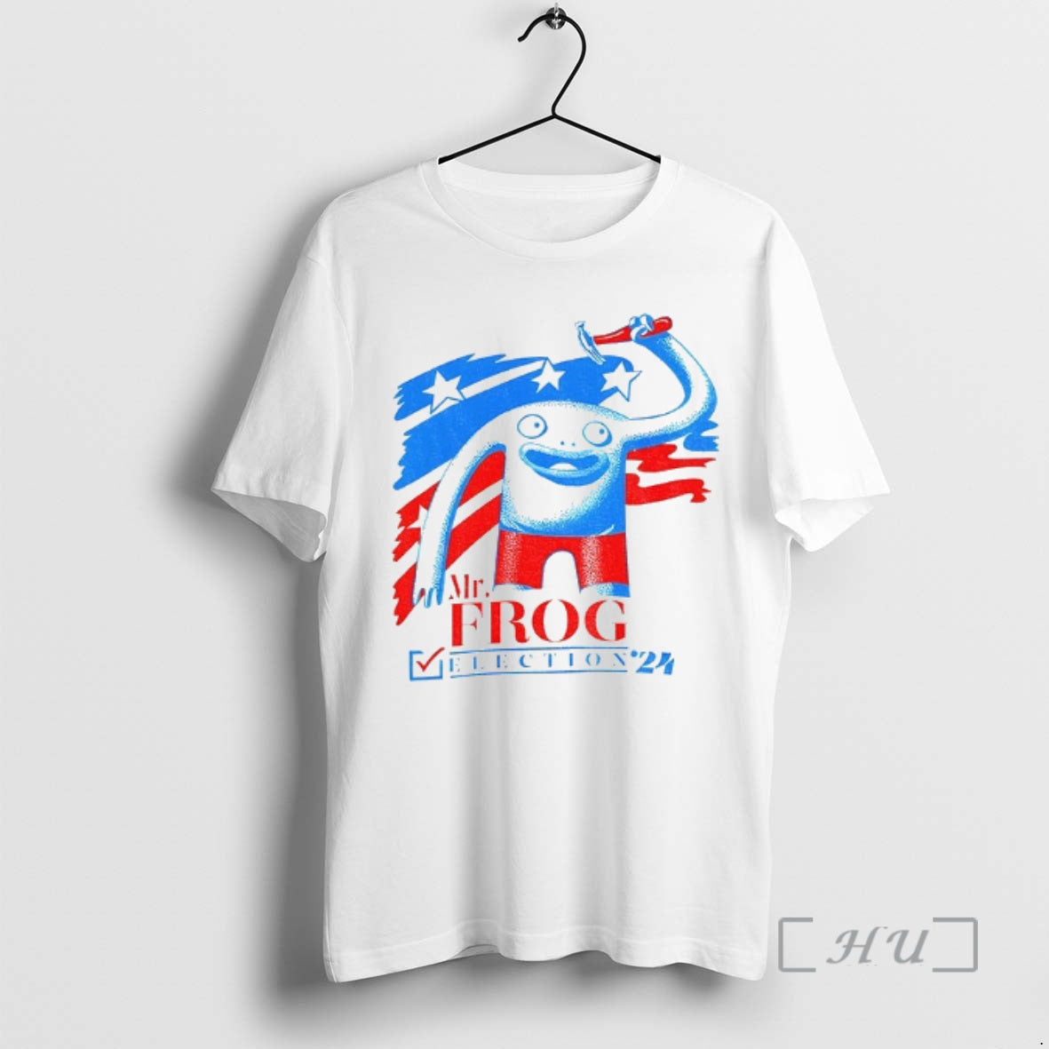 Officials Mr Frog Election 24 Patriotic Red Blue Frog Graphic