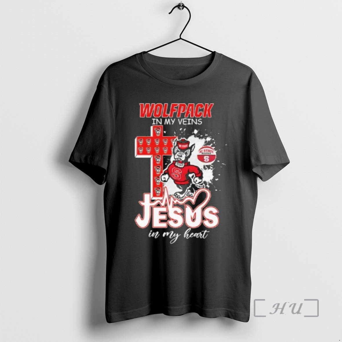 Officials Nc State Wolfpack In My Veins Jesus In My Heart Mascot And Cross Premium