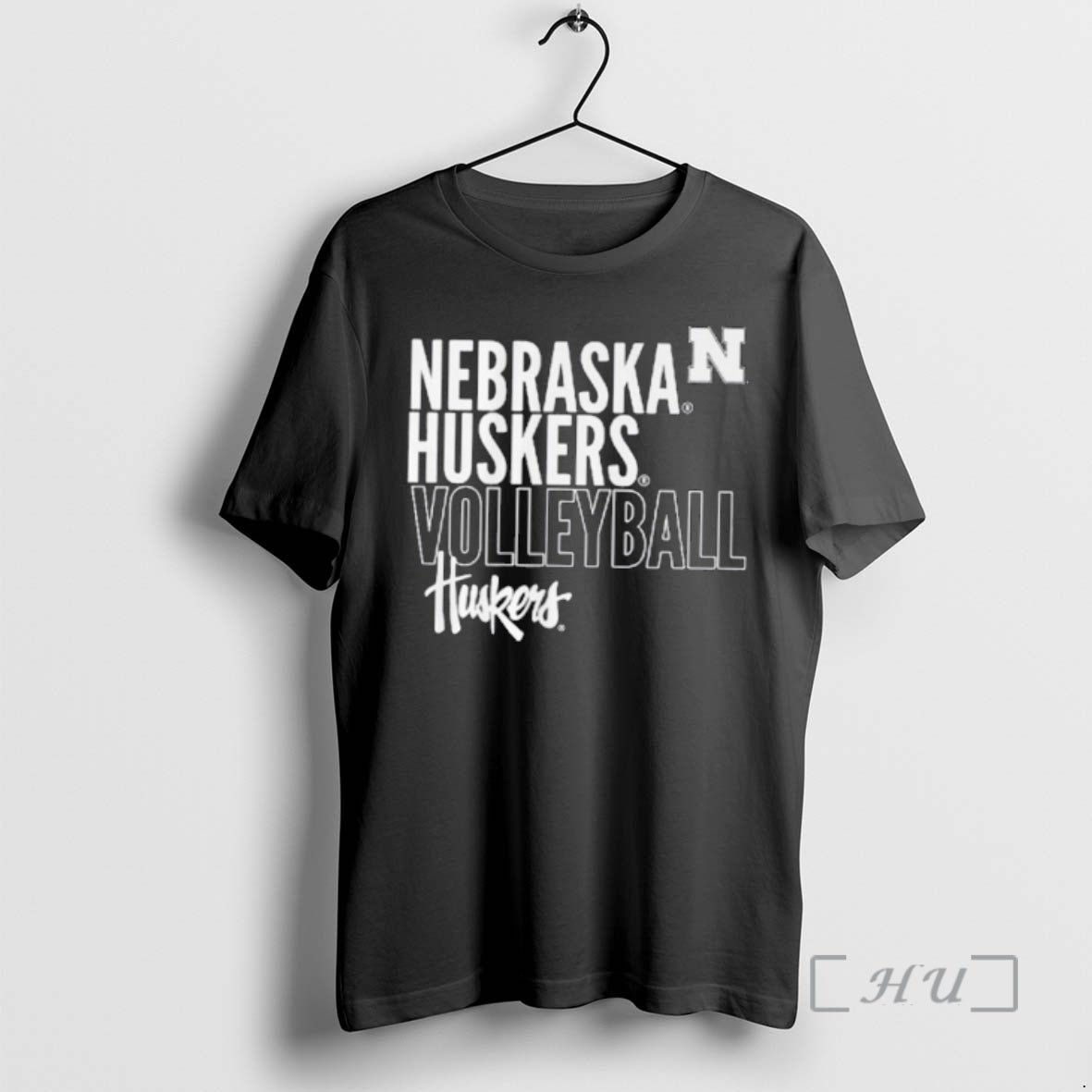 Officials Nebraska Huskiers Volleyball Text Logo