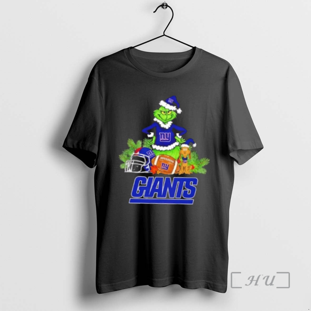 Officials New York Giants Football X Grinch And Max Dog Merry Christmas Premium T Shirts