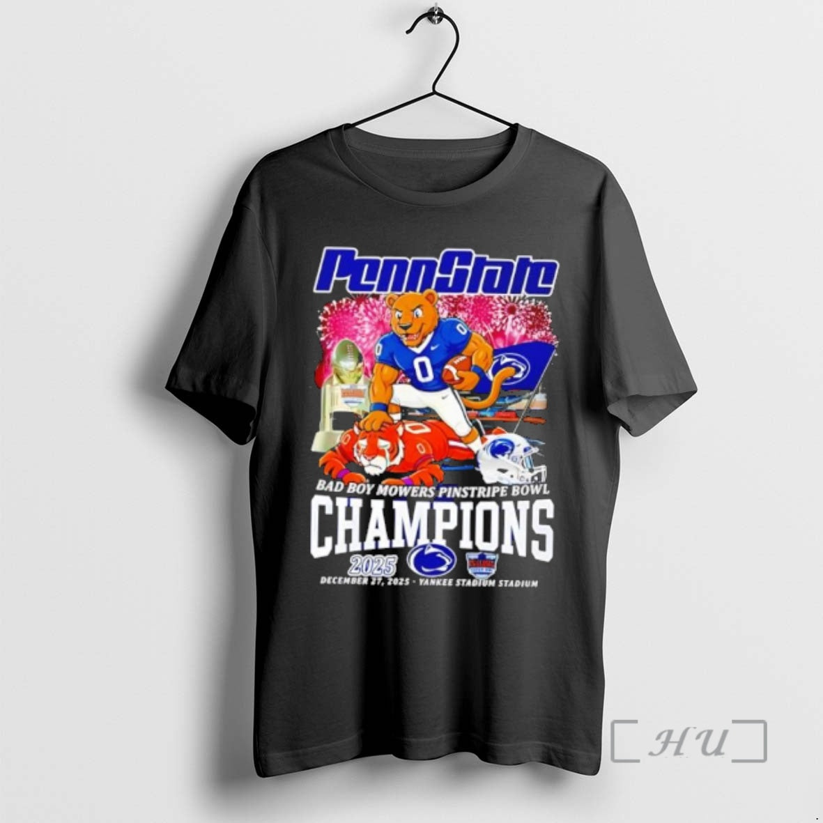 Officials Penn State 2025 Bad Boy Mowers Pinstripe Bowl Champions Mascot Premium T Shirts Sweater
