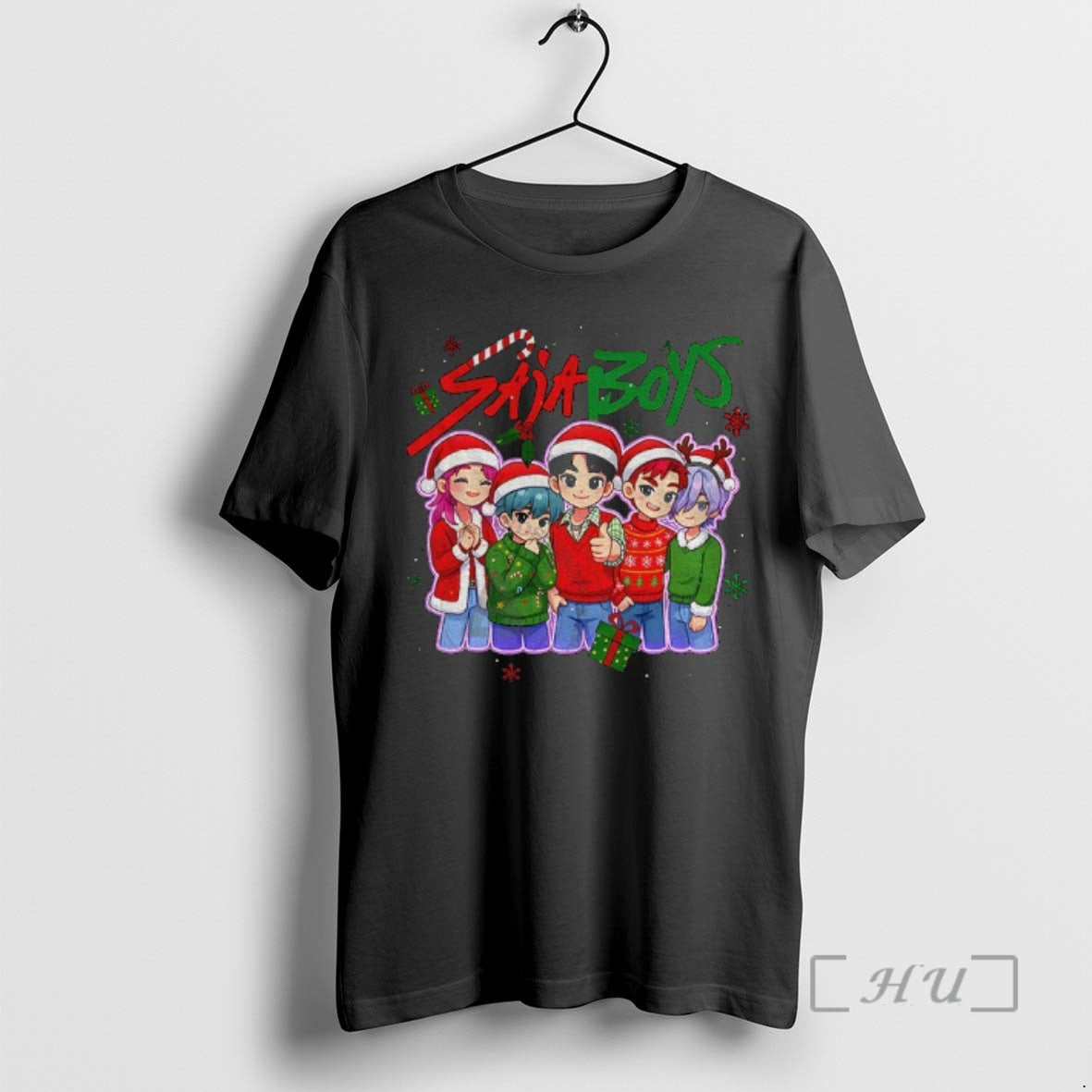 Officials Saja Boys Cartoon Kpop Santa Hats Clipart Merry Christmas