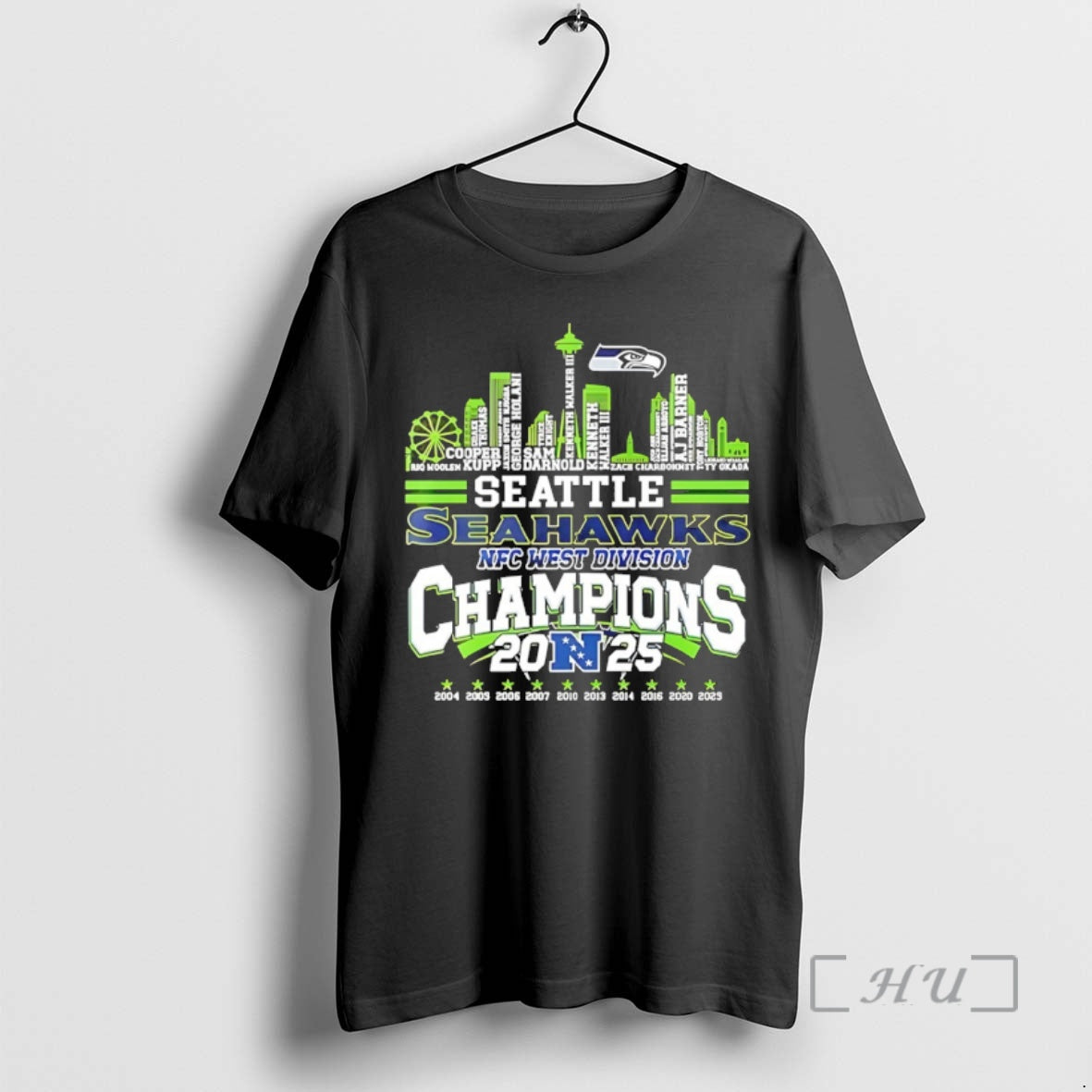 Officials Seattle Seahawk West Division 2025 Champions Player Name Skyline