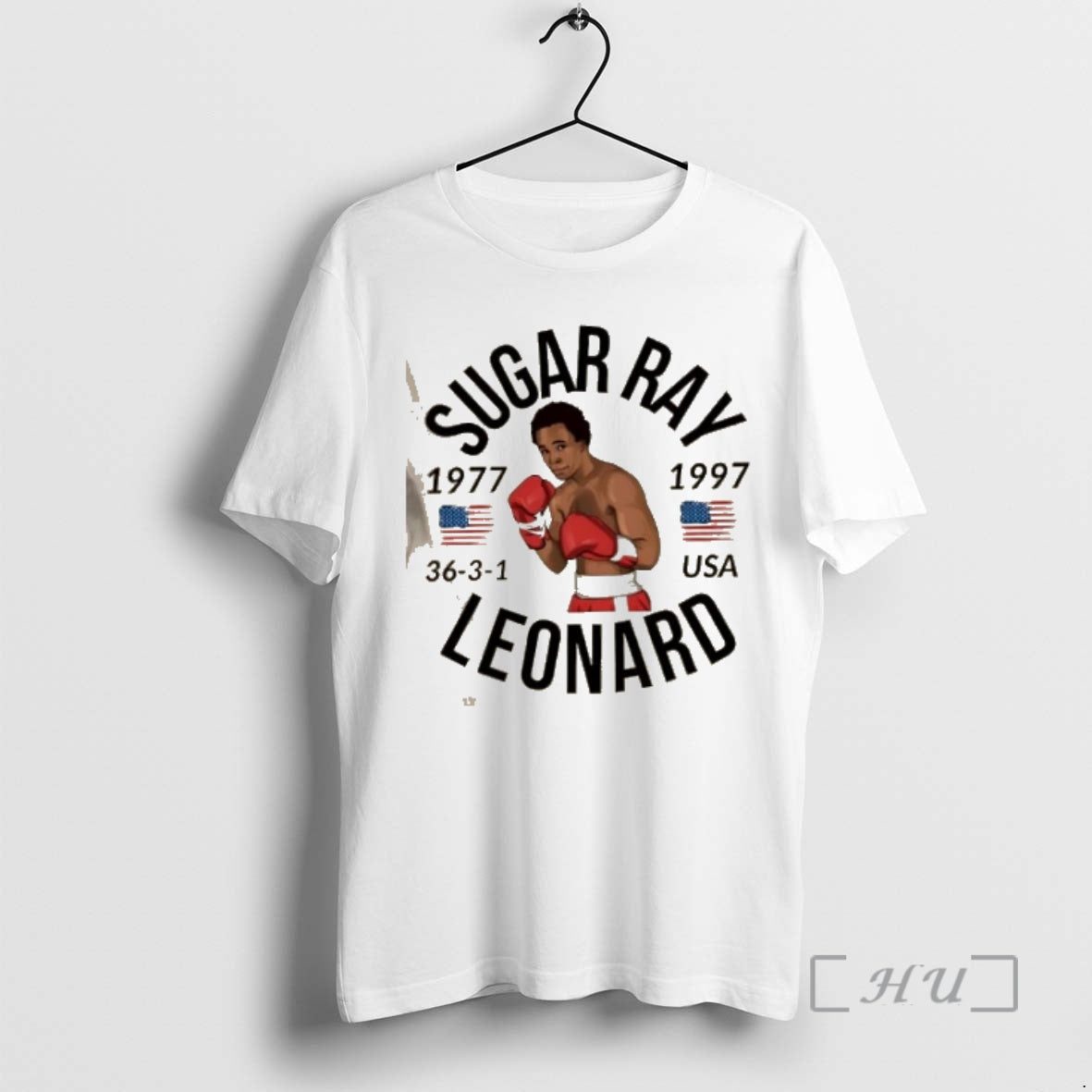 Officials Sugar Ray Leonard 1977 Usa Flag