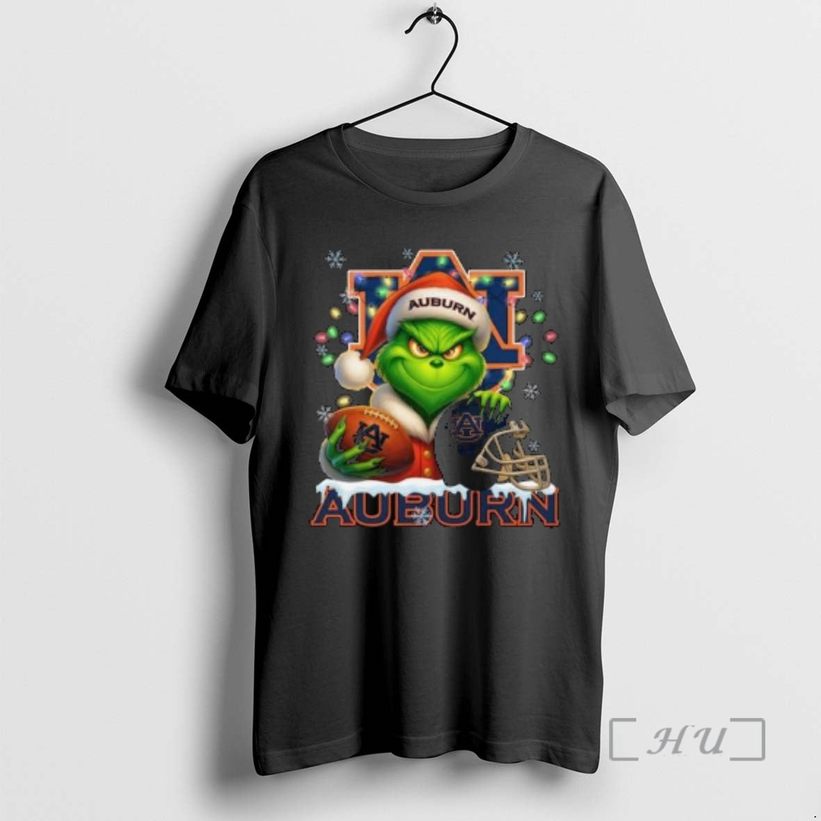 Officials The Grinch X Ball And Helmet Auburn Tigers Merry Christmas 2025 Circle Black Premium
