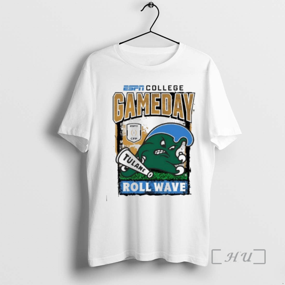 Officials Tulane Green Wave Cfp Gameday 1st Round Mascot Roll Wave Premium T Shirts Sweater