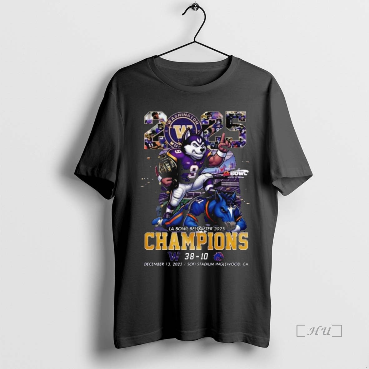 Officials Washington Huskies Wins Boise State Broncos At La Bowl Belt After 2025 Champions Mascot