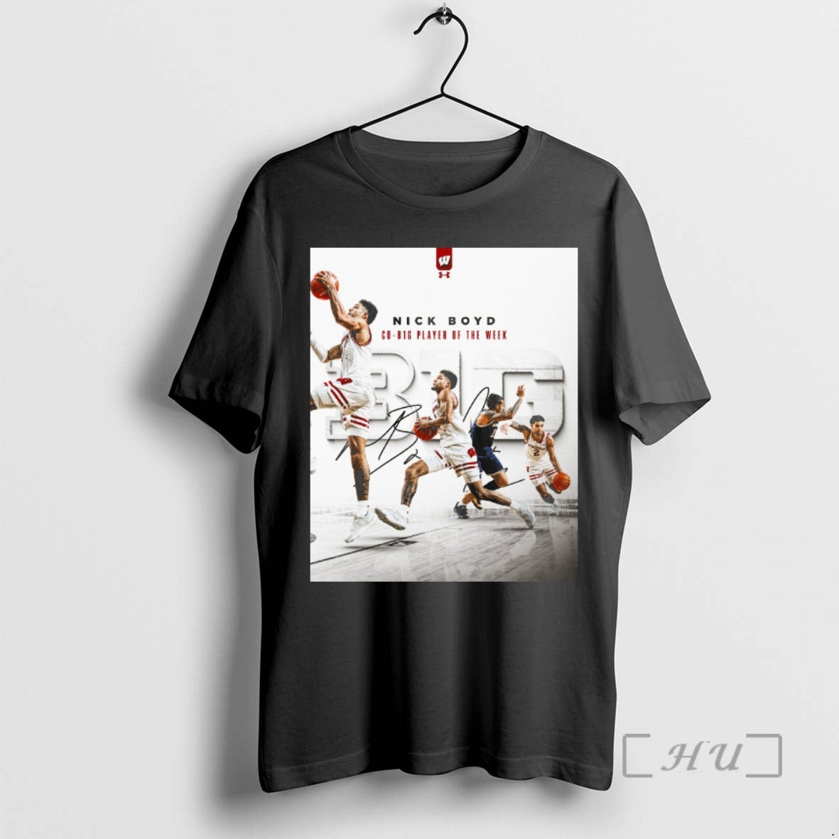 Officials Wisconsin Basketball Nick Boyd Co B1g Player Of The Week Signature Premium T Shirts