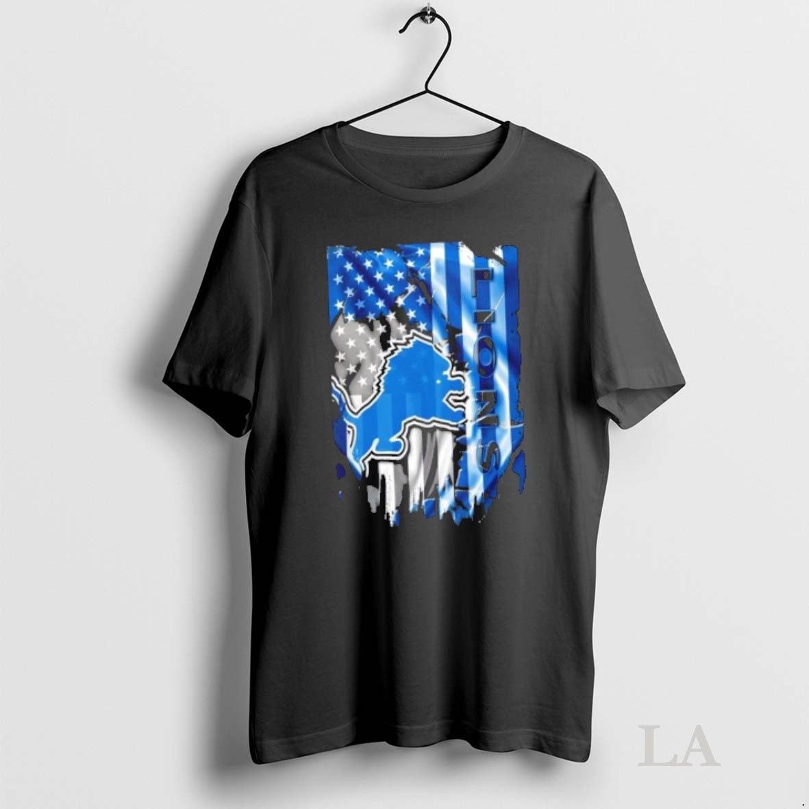 Original Detroit Lions Football X American Flag