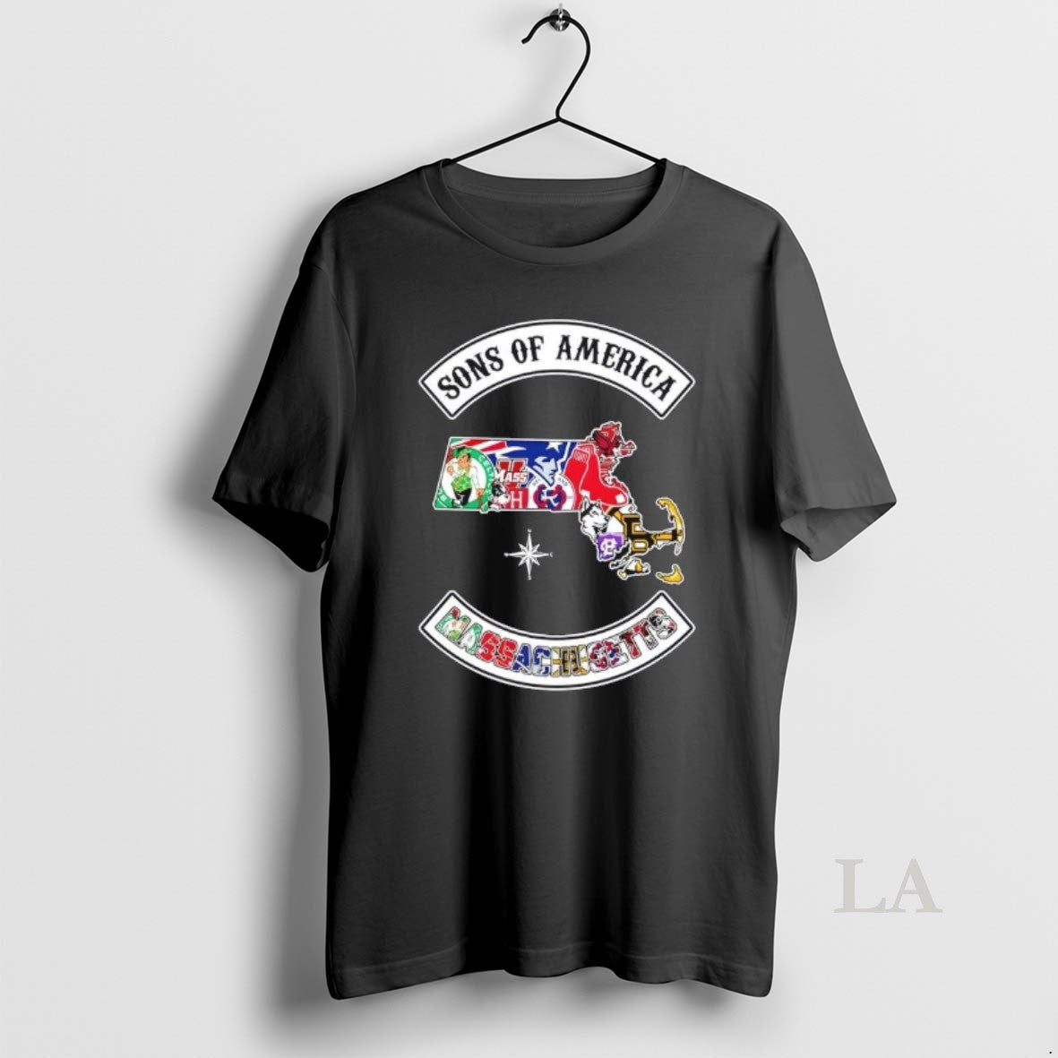 Original Son Of America Massachusetts Map Sports Logos Combine