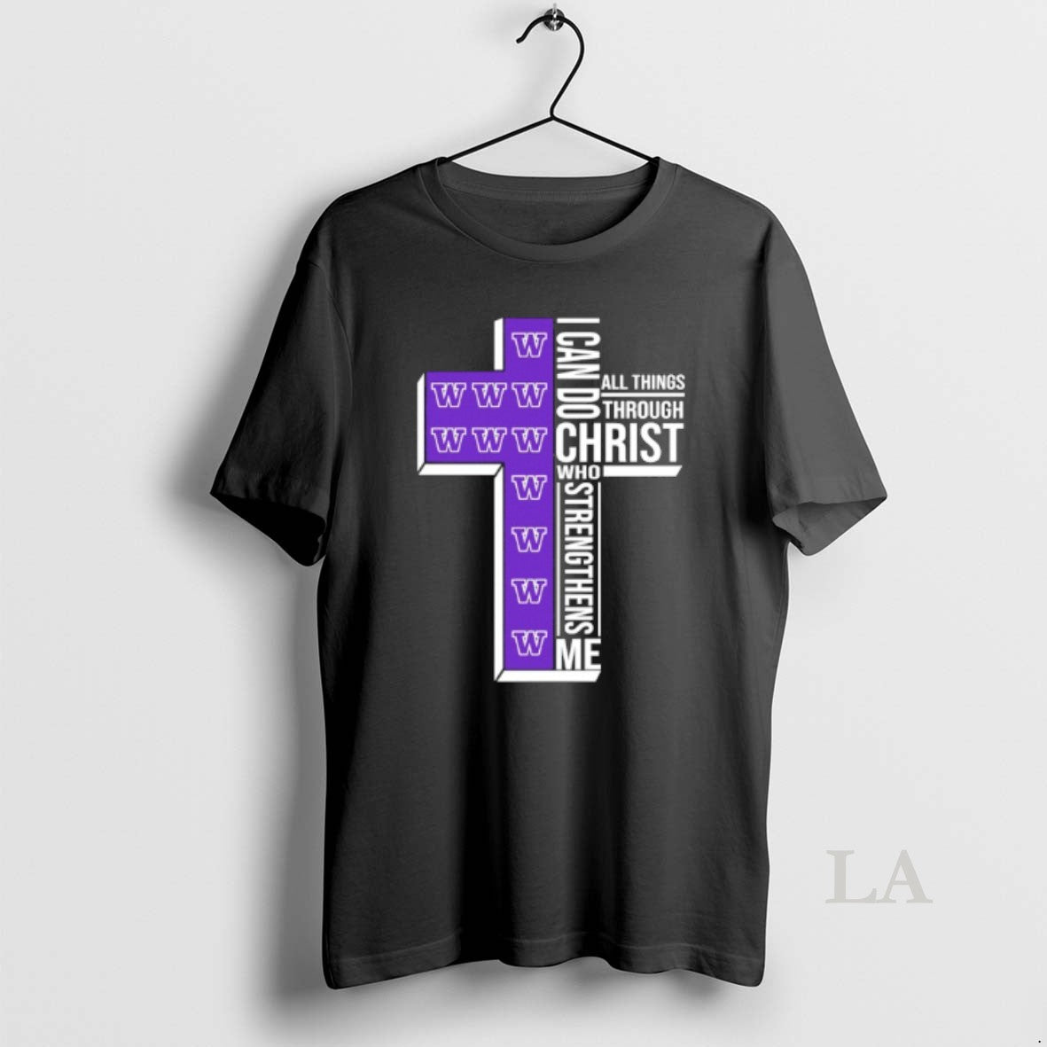 Original Washington Huskies Cross I Can Do All Things Through Christ Who Strengthen Me