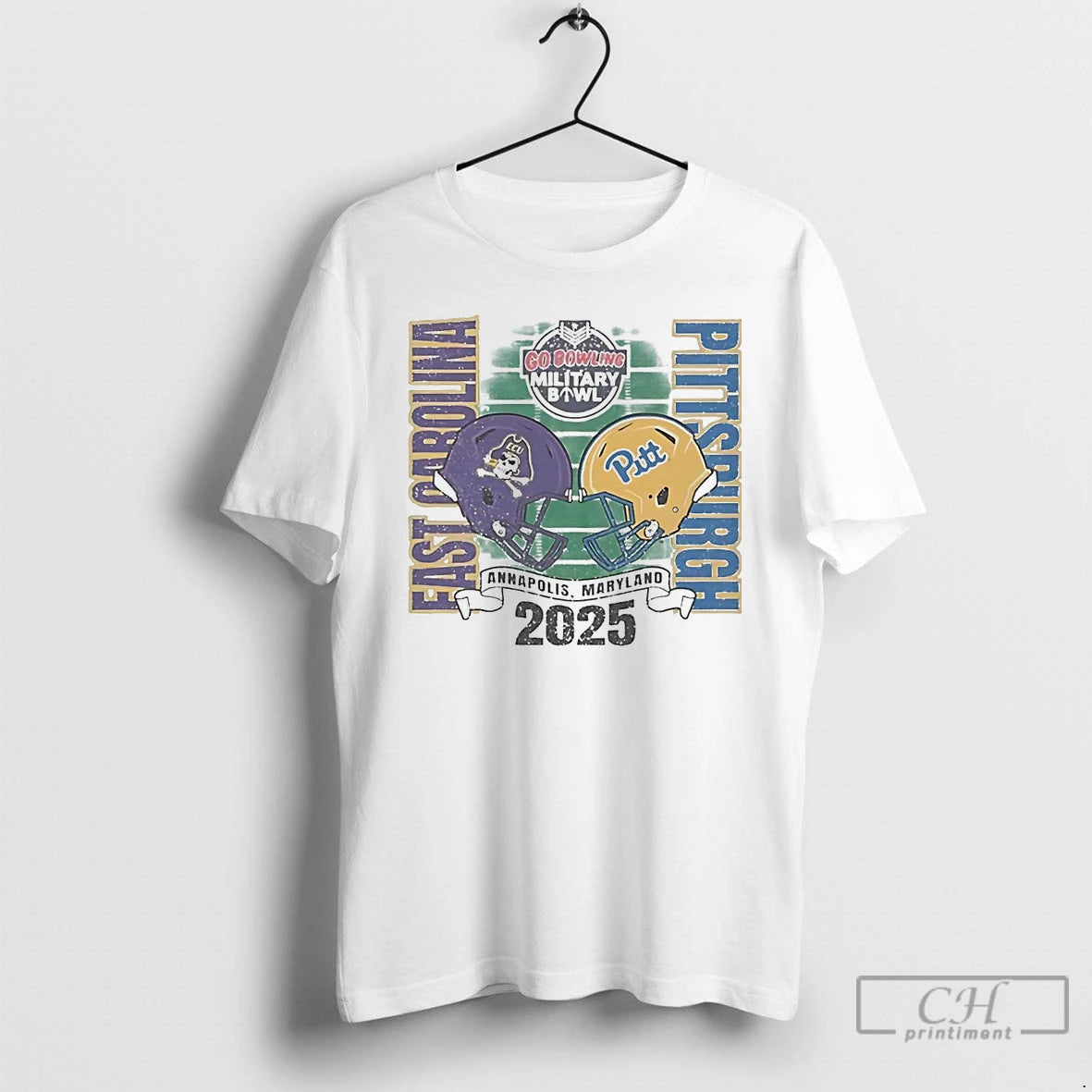 Premium East Carolina Pirates Vs Pittsburgh Panthers 2025 Go Bowling Military Bowl T Shirts Sweater