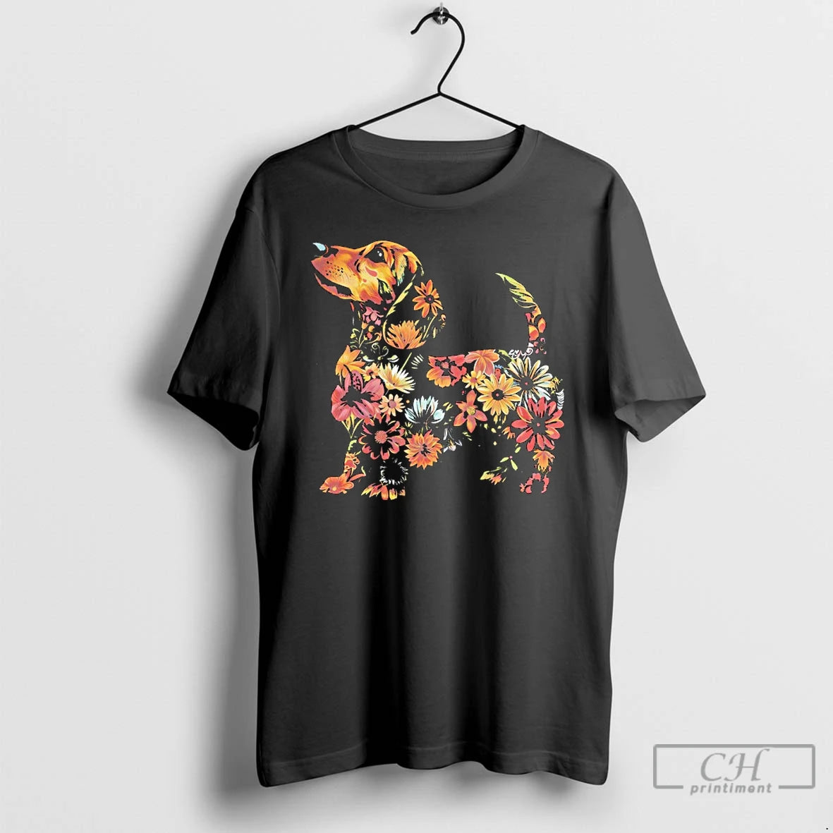 Premium Floral Dachshund Vintage