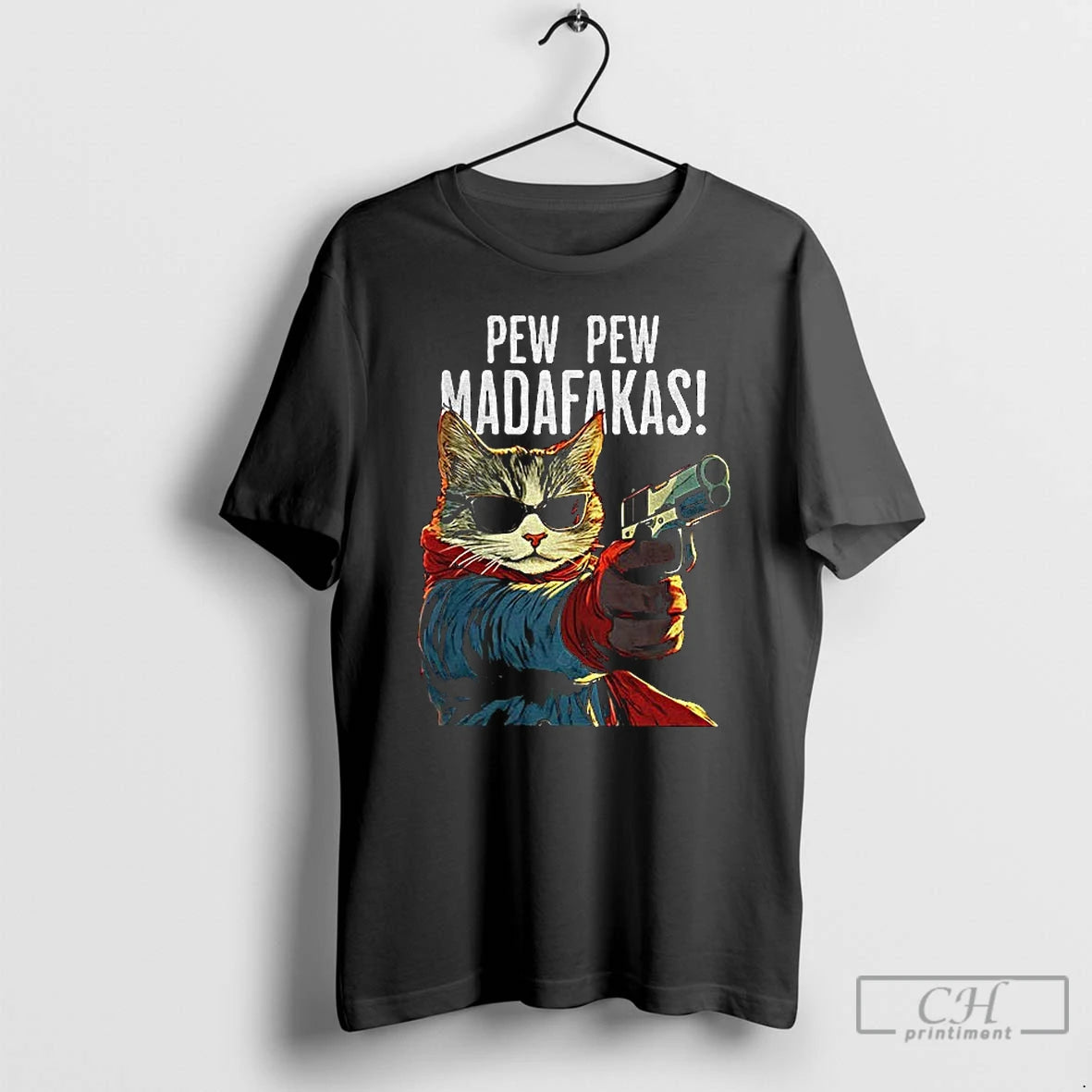 Premium Funny Cat Gun Pew Pew Madafakas Art