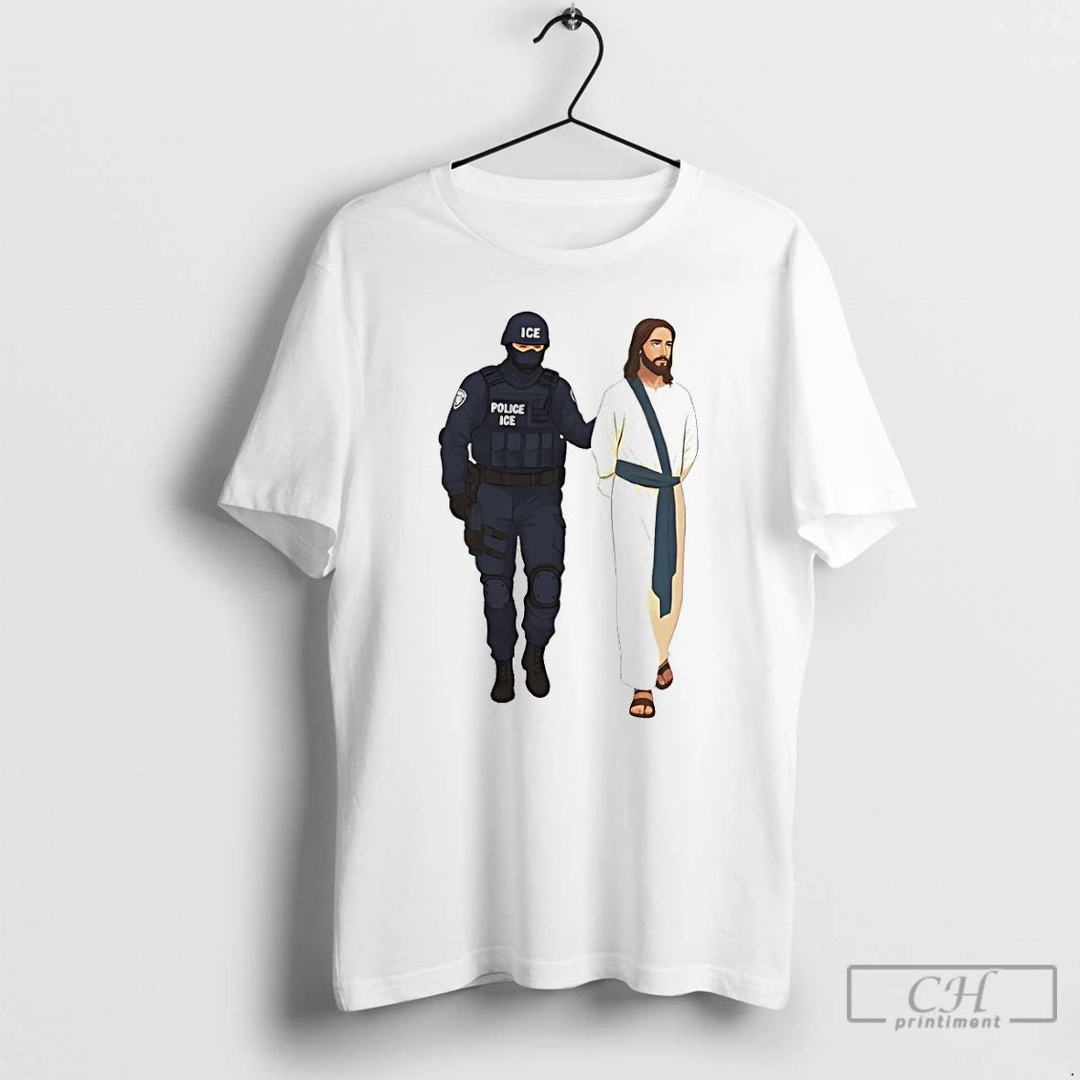 Premium Jesus Arrest Parody Abolish Ice Progressive Political Protest