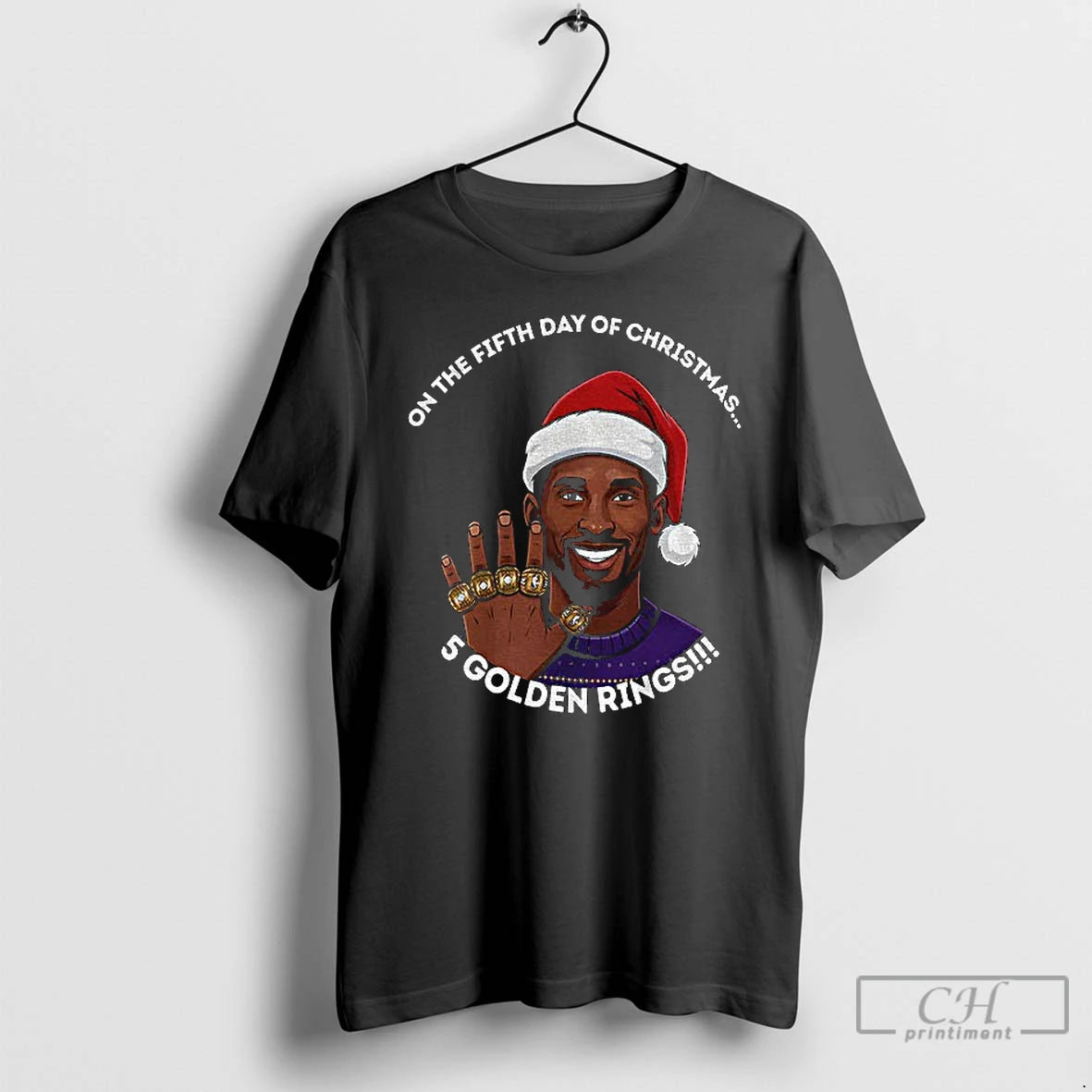 Premium Kobe Bryant 5 Golden Rings On The Fifth Day Of Christmas T Shirts Sweater