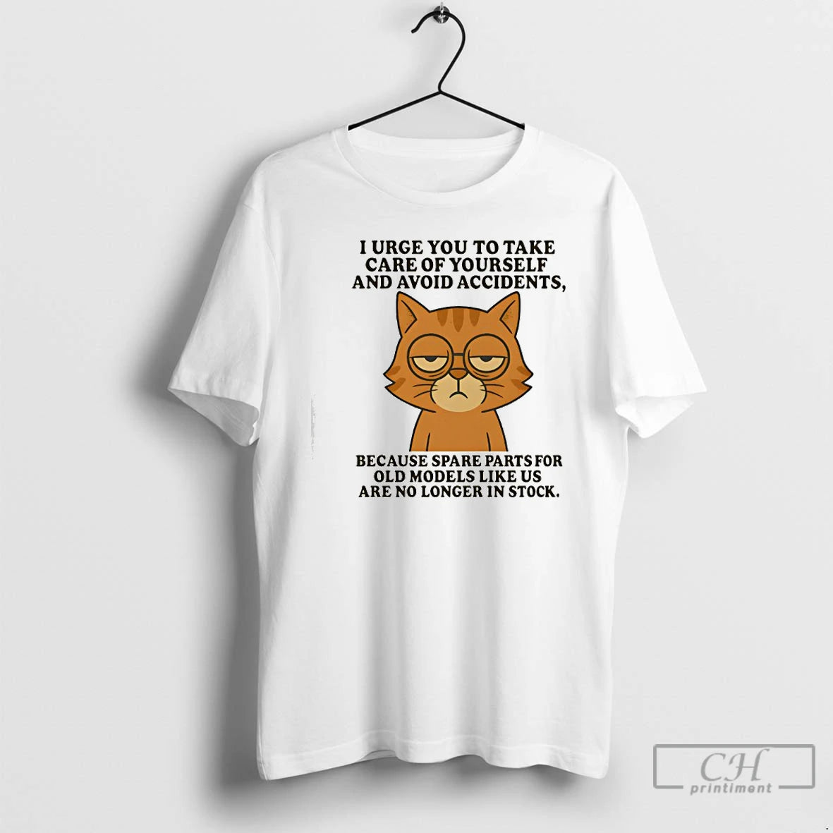 Premium Sad Orange Cat I Urge You To Take Care Of Yourself And Avoid Accidents