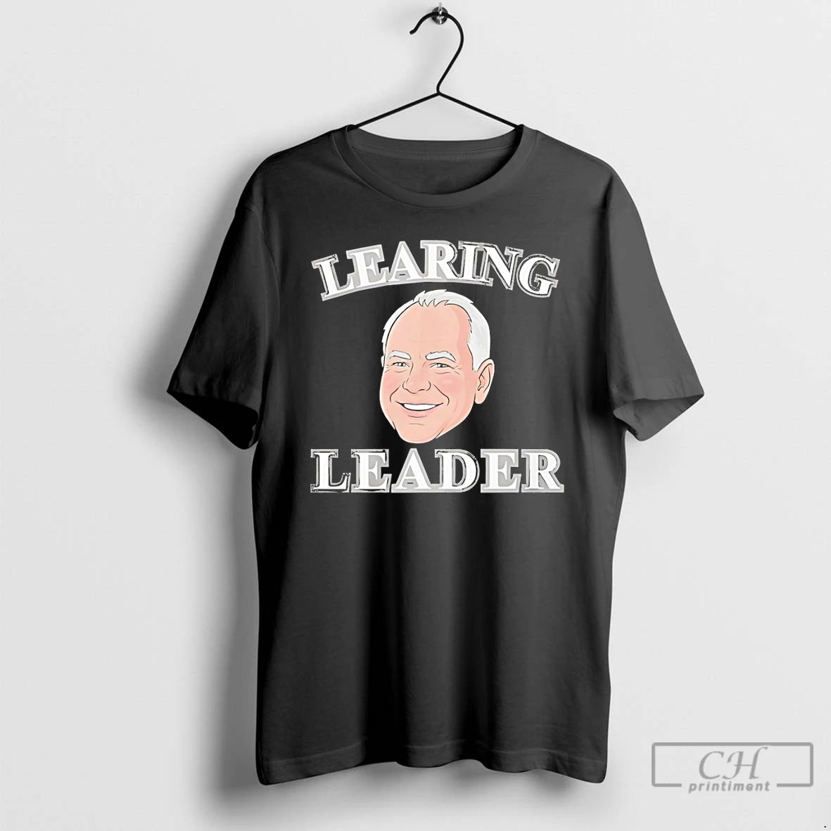 Premium Tim Walz Big Face Cartoon Learning Leader