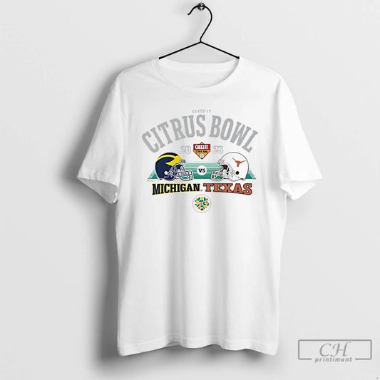 Classic 2025 Cheez It Citrus Bowl 2 Team Michigan Vs Texas Helmets T Shirts Sweater