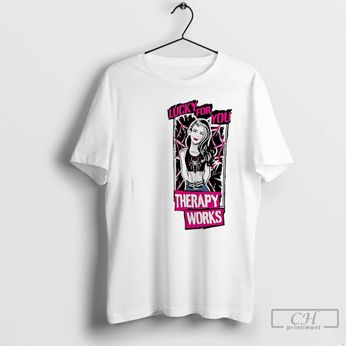 Classic Aj Lee Therapy Works Lucky For You Graphic