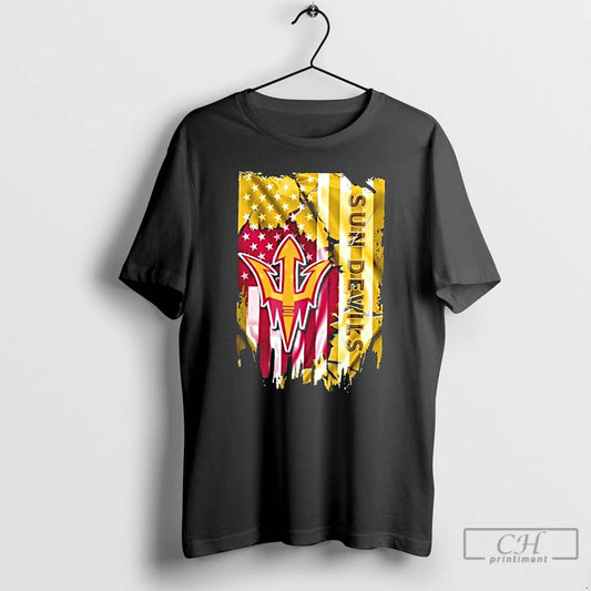 Classic Arizona State Sun Devils Football X American Flag