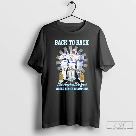 Classic Back To Back Player Signature Los Angeles Dodgers World Series Champions T Shirts Sweater