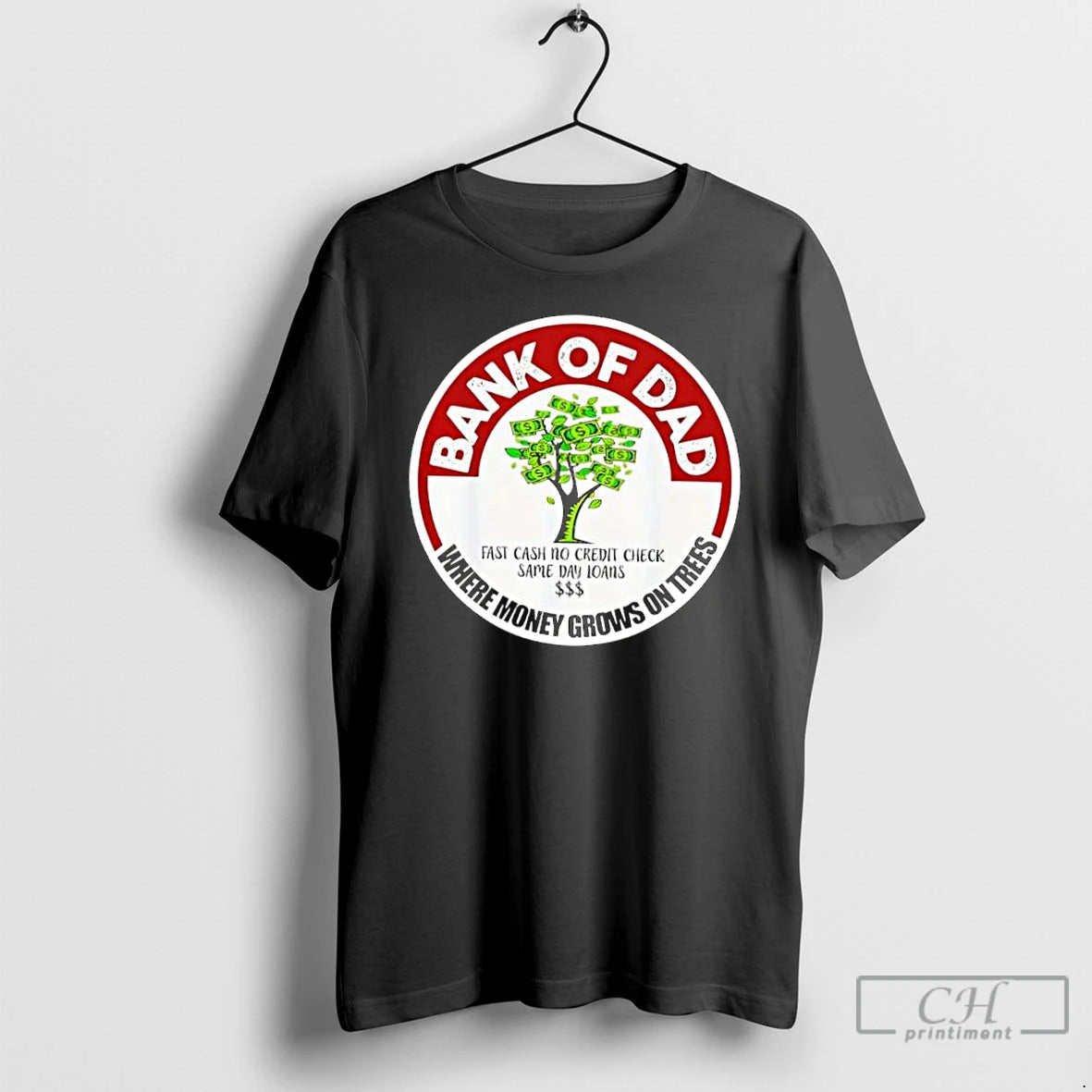 Classic Bank Of Dad Where Money Grows On Trees Logo Stylish