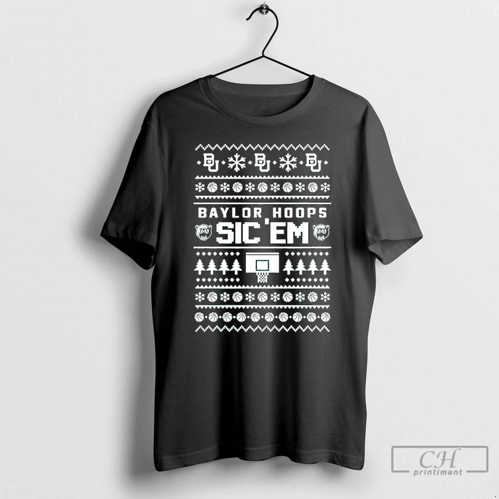 Classic Baylor Bears Hoops Sic Em Ugly Christmas Graphic
