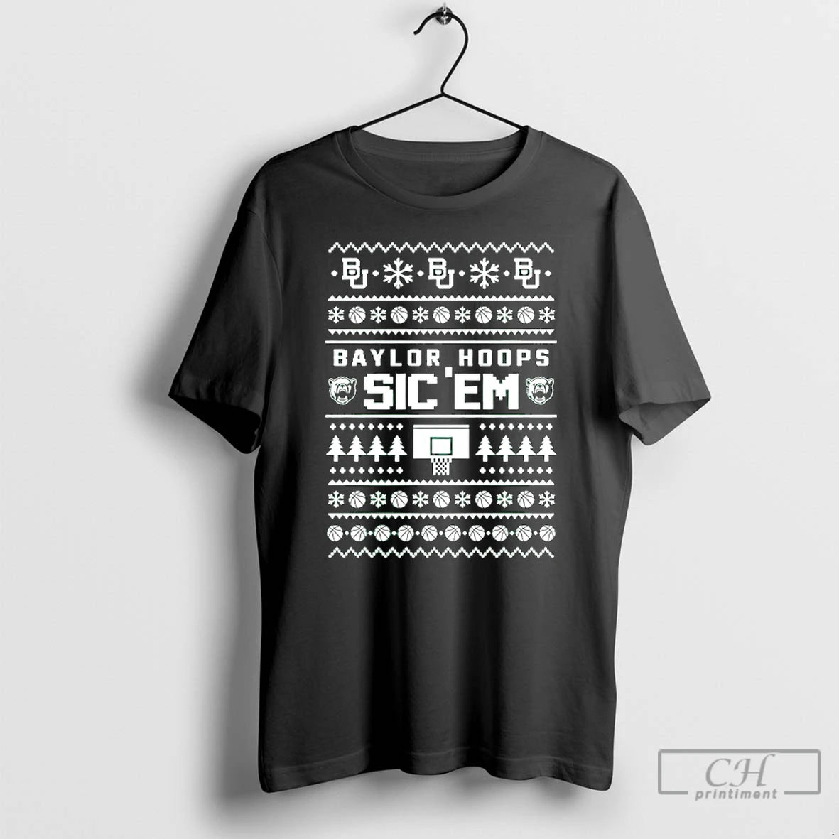 Classic Baylor Bears Hoops Sic Em Ugly Christmas Graphic