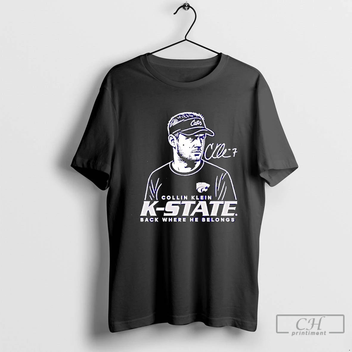 Classic Collin Klein K State Wildcats Caricature Signature