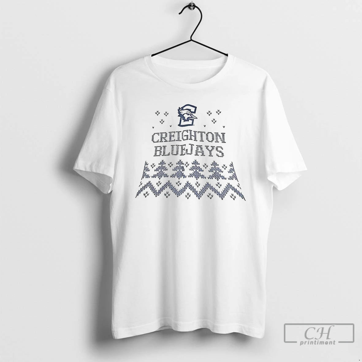 Classic Creighton Bluejays Basketball Logo Merry Christmas