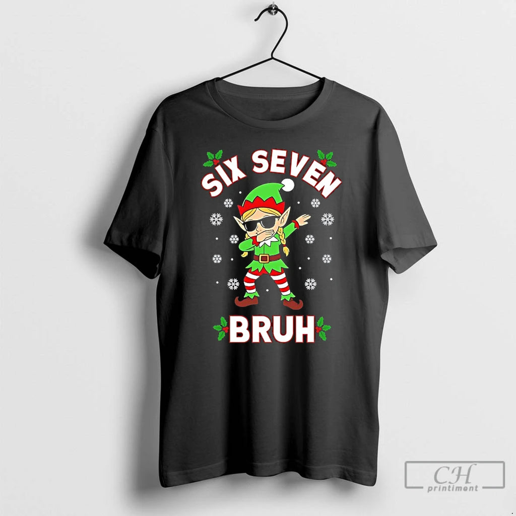 Classic Dabbing Elf Six Seven Bruh Christmas 67 Meme