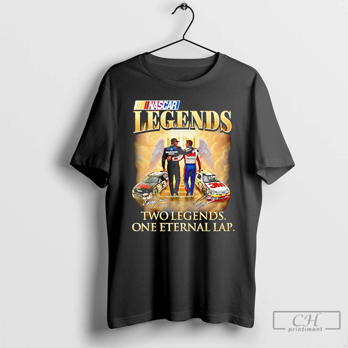 Classic Dale Earnhardt And Greg Biffle Nascar Legends Two Legends One Eternal Lap T Shirts