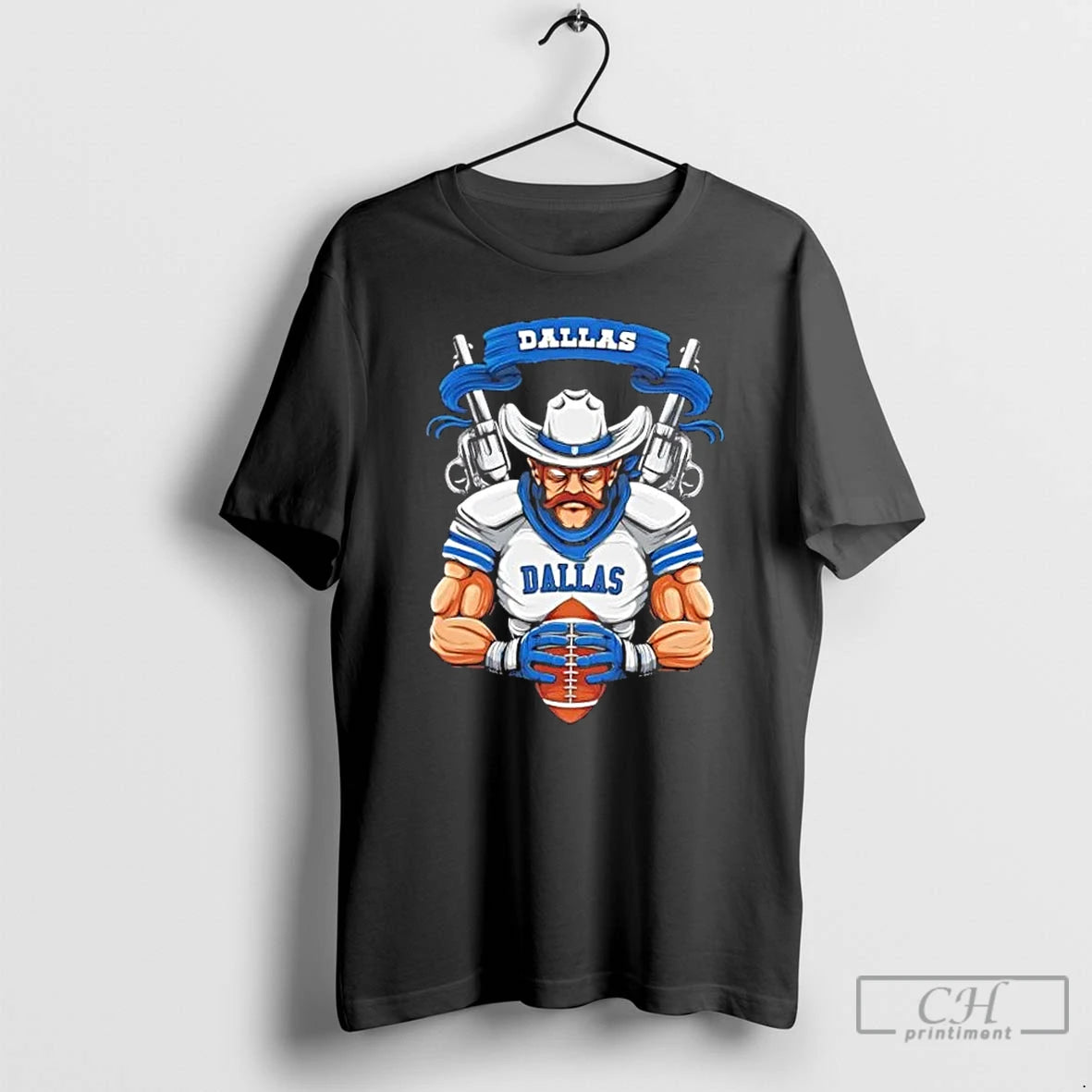 Classic Dallas Cowboys Football Mascot Hug The Ball