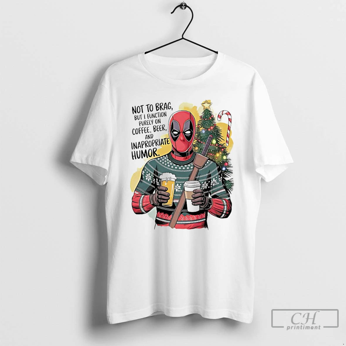 Classic Deadpool Not To Brag But I Function Purely On Coffee Beer T Shirts Sweater