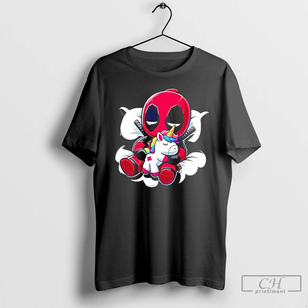 Classic Deadpool Hug The Unicorn Cartoon