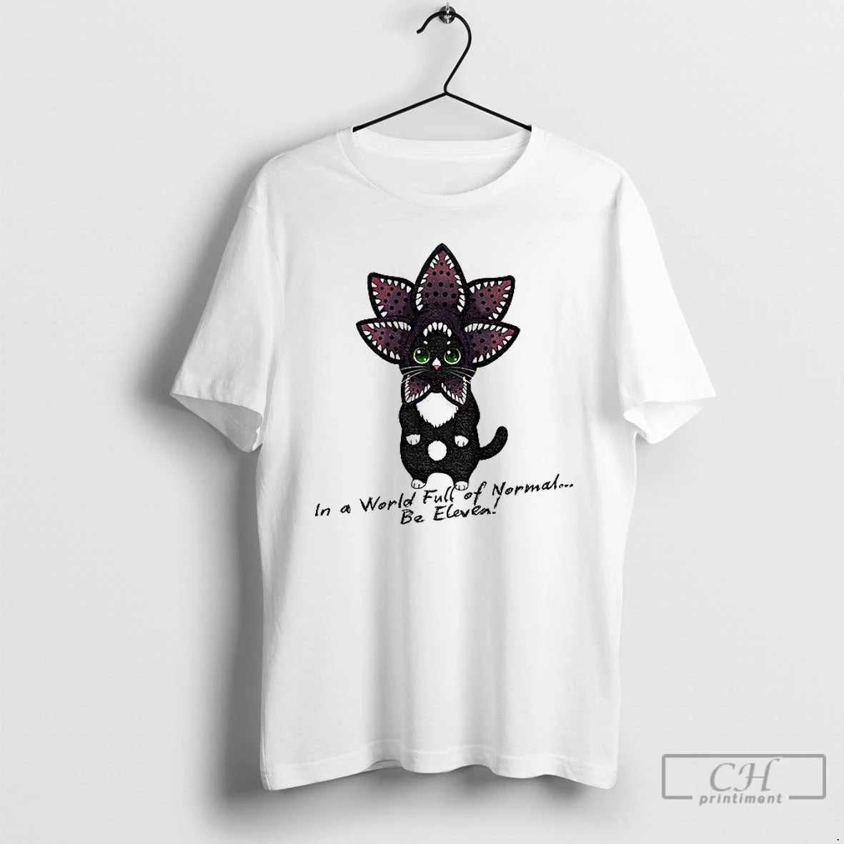 Classic Demogorgon Cat In A World Full Of Normal Be Eleven Cartoon T Shirts Sweater