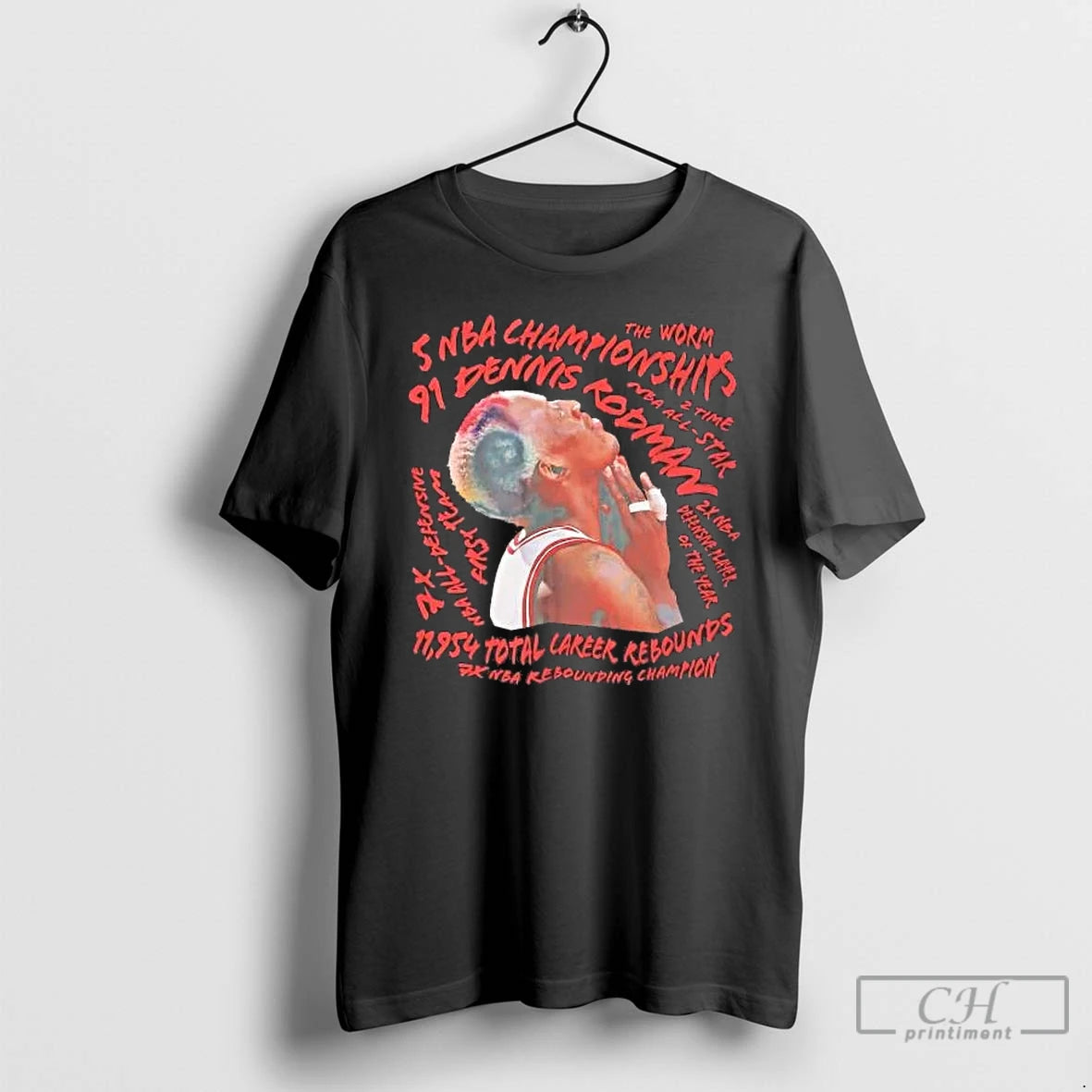 Classic Dennis Rodman 5 Nba Championships The Worm Chicago Bulls