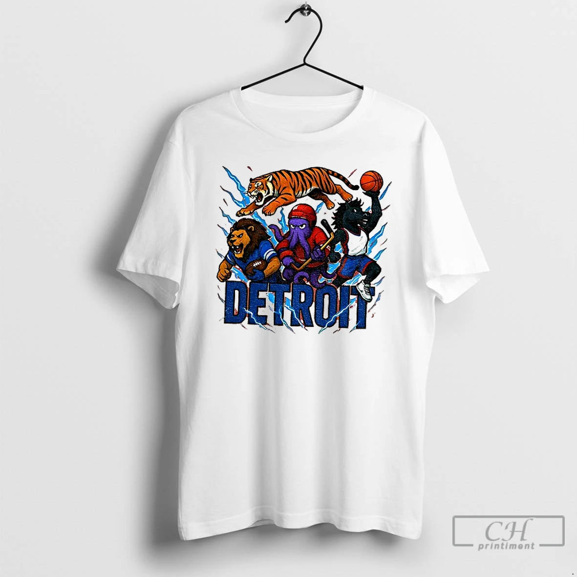 Classic Detroit Sports Team Mascots Detroit Lions Tigers Red Wings Pistons
