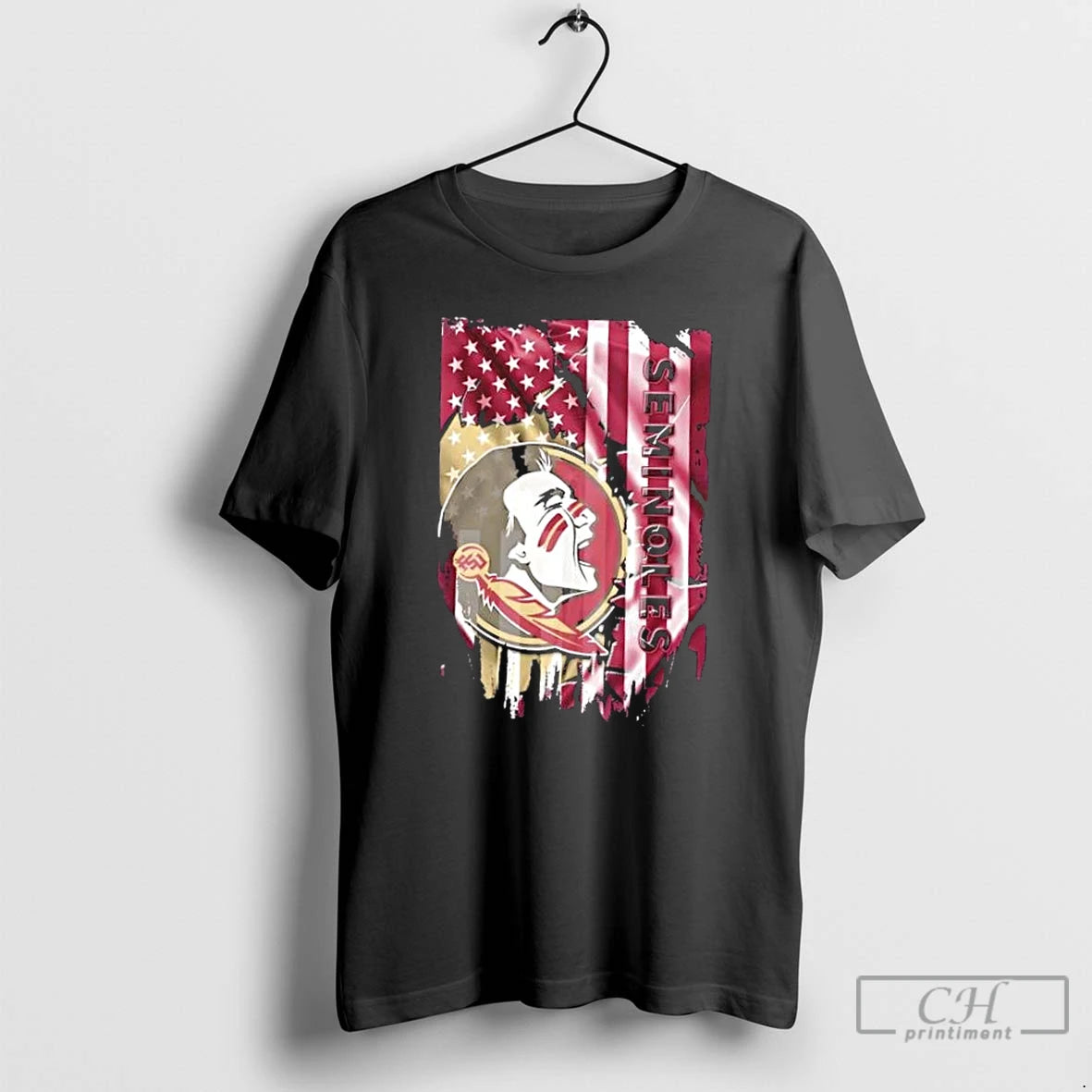 Classic Florida State Seminoles Football X American Flag