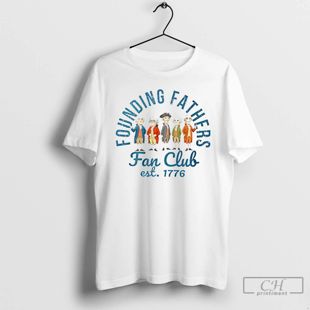 Classic Founding Fathers Fan Club Est 1776 Cartoon