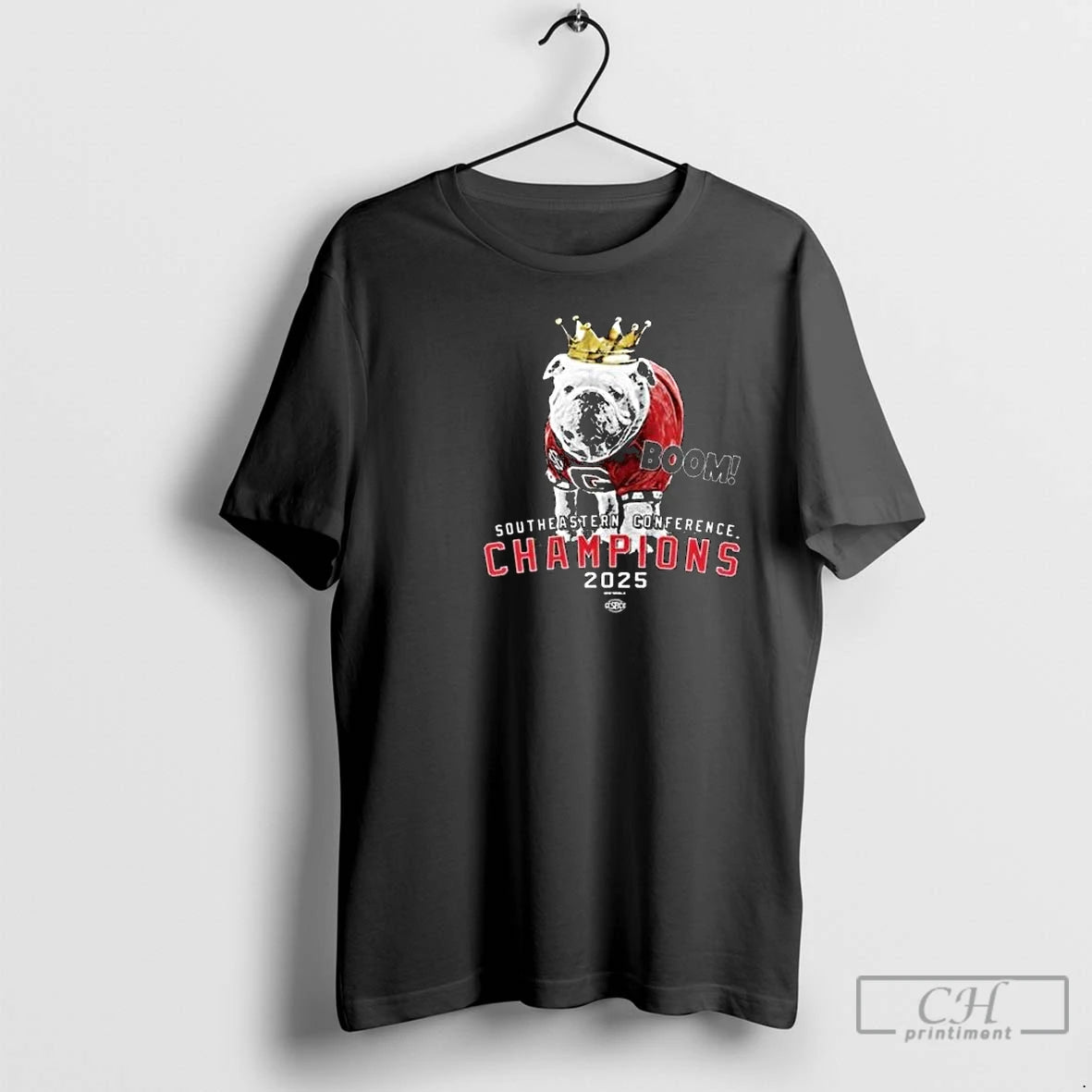 Classic Georgia Bulldogs Boom 2025 Sec Championship Uga The King Circle Black T Shirts Sweater
