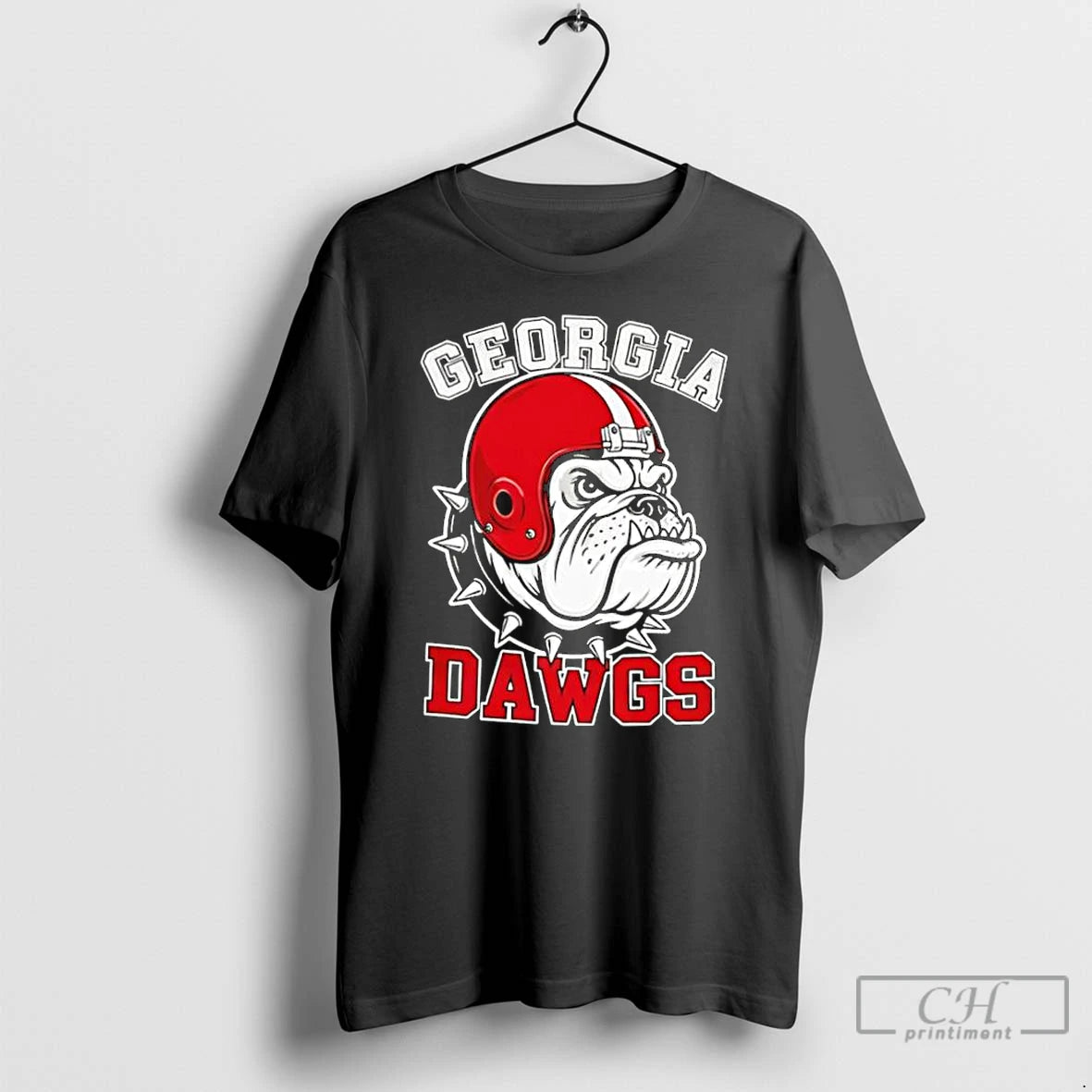 Classic Georgia Bulldogs Mascot Helmet Graphic