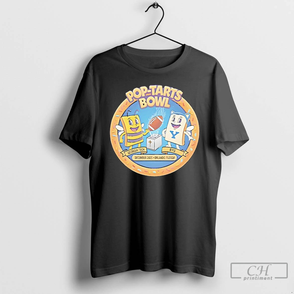 Classic Georgia Tech Yellow Jackets And Byu Cougars Mascot Pop Tarts Bowl 2025 T Shirts