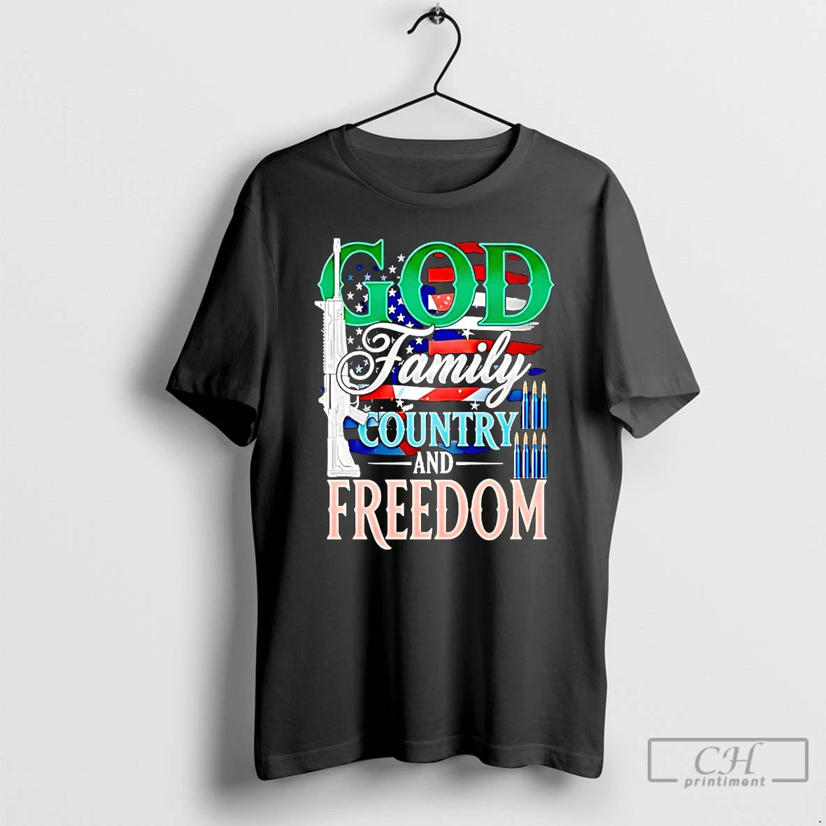 Classic God Family Country And Freedom American Flag