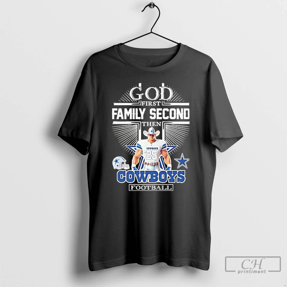 Classic God First Family Second Then Dallas Cowboys Football Mascot