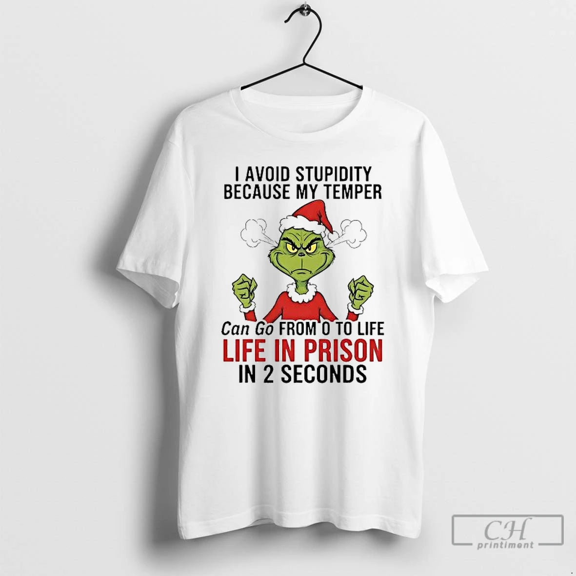 Classic Grinch I Avoid Stupidity Because My Temper Life In Prison Christmas T Shirts Sweater
