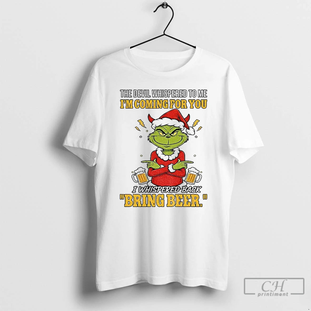 Classic Grinch Santa The Devil Whispered To Me Im Coming For You Merry Christmas