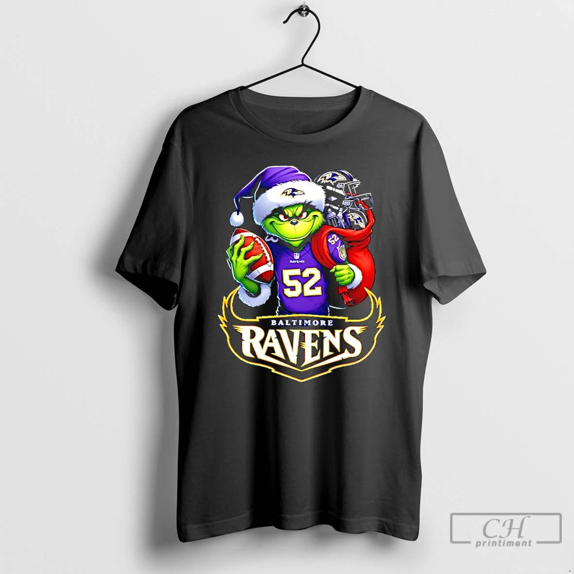 Classic Grinch Holding Baltimore Ravens Grinchmas