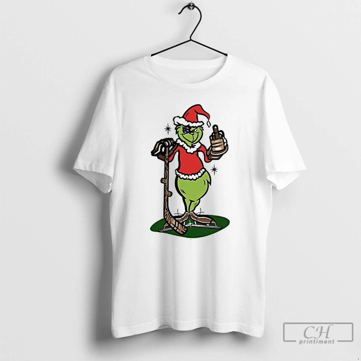 Classic Grinch Middle Finger Hockey